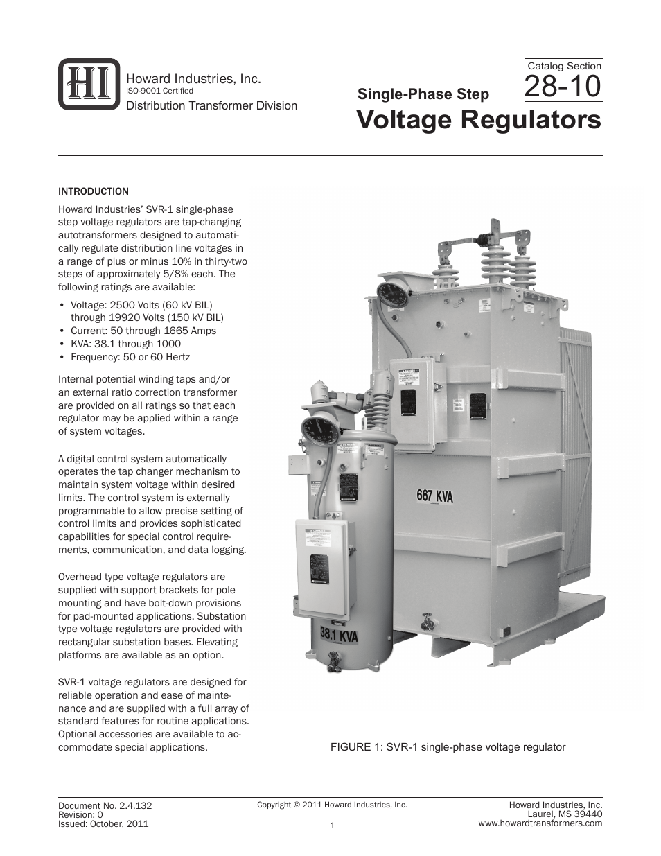 Howard Voltage Regulators User Manual | 8 pages