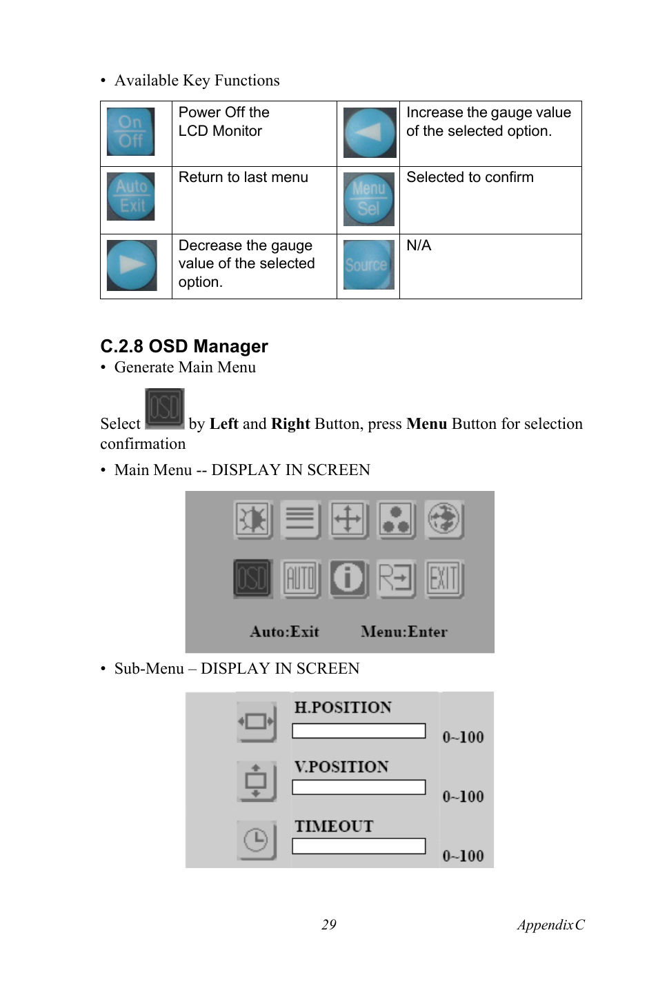 C.2.8 osd manager | Advantech FPM-3150G User Manual | Page 39 / 46