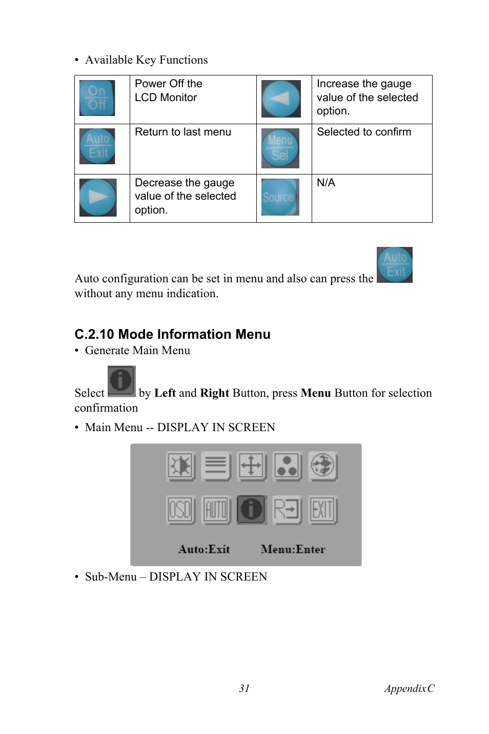 C.2.10 mode information menu | Advantech FPM-3150G User Manual | Page 41 / 46
