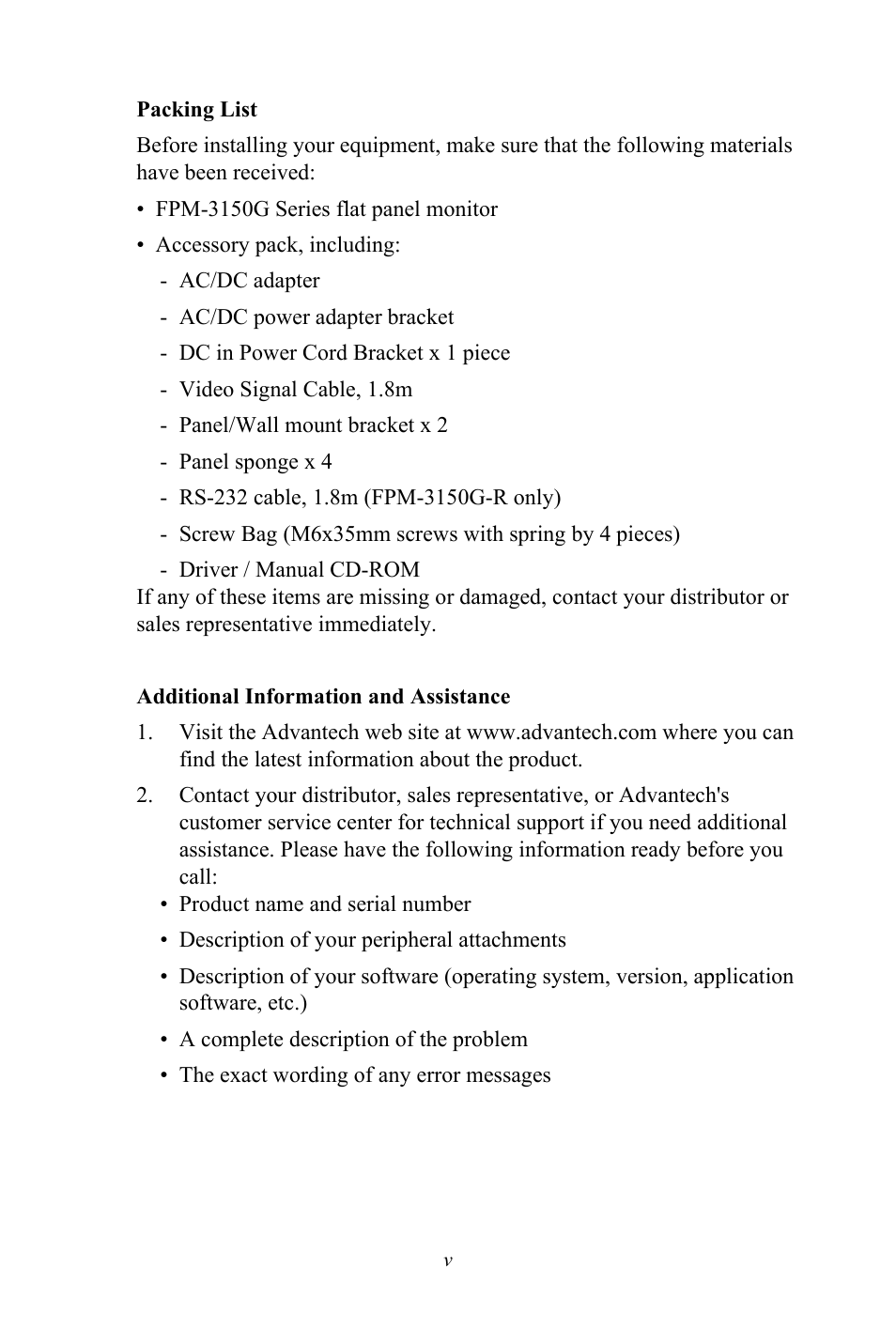 Advantech FPM-3150G User Manual | Page 5 / 46