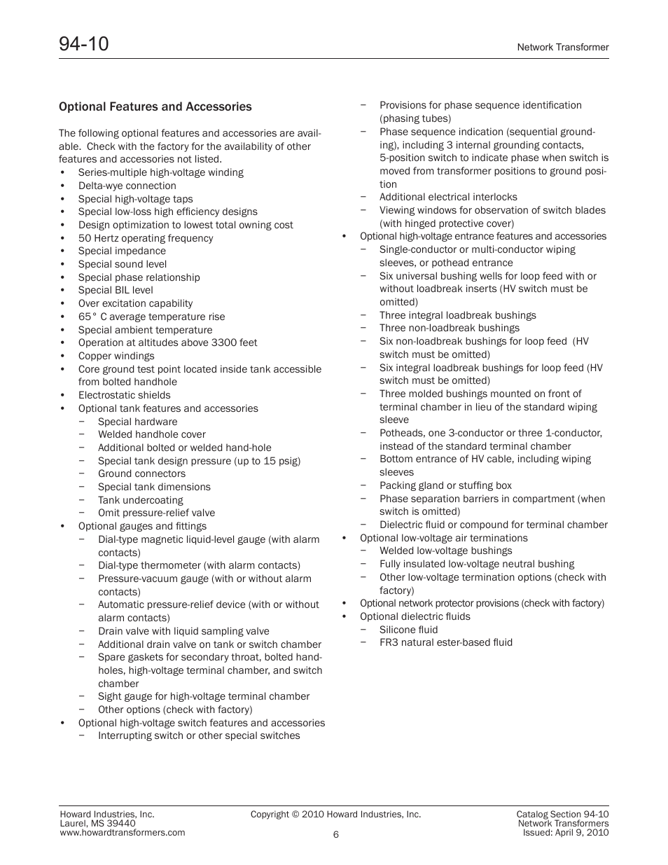 Howard Network Transformers User Manual | Page 6 / 8