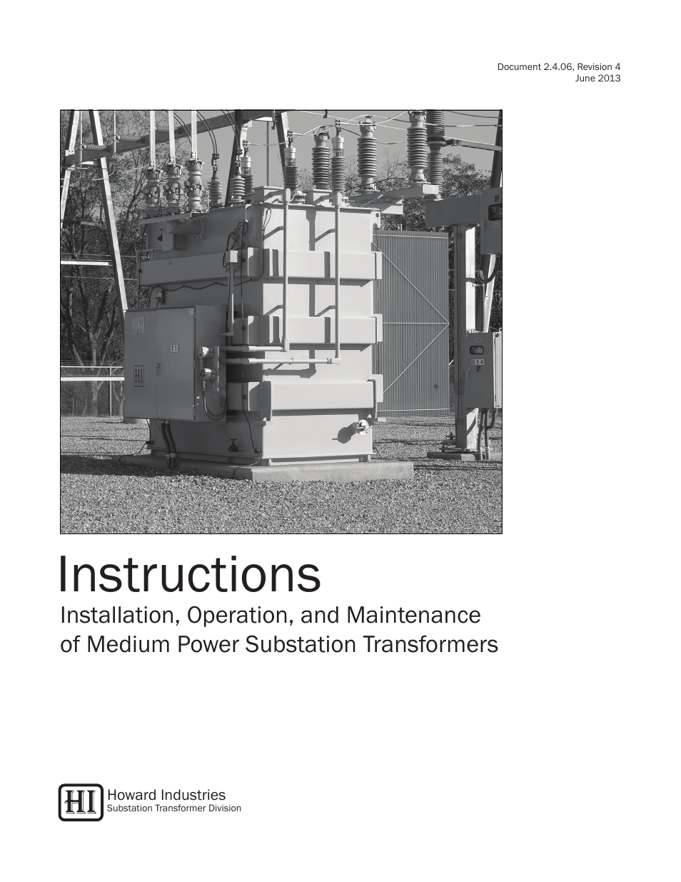 Howard Medium Power Substation User Manual | 24 pages