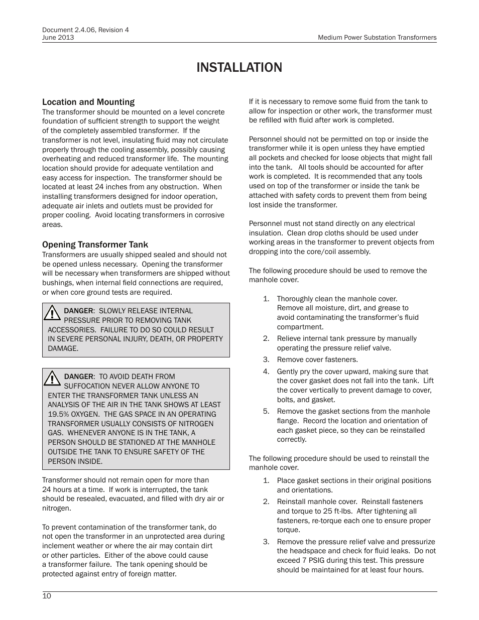Installation | Howard Medium Power Substation User Manual | Page 10 / 24