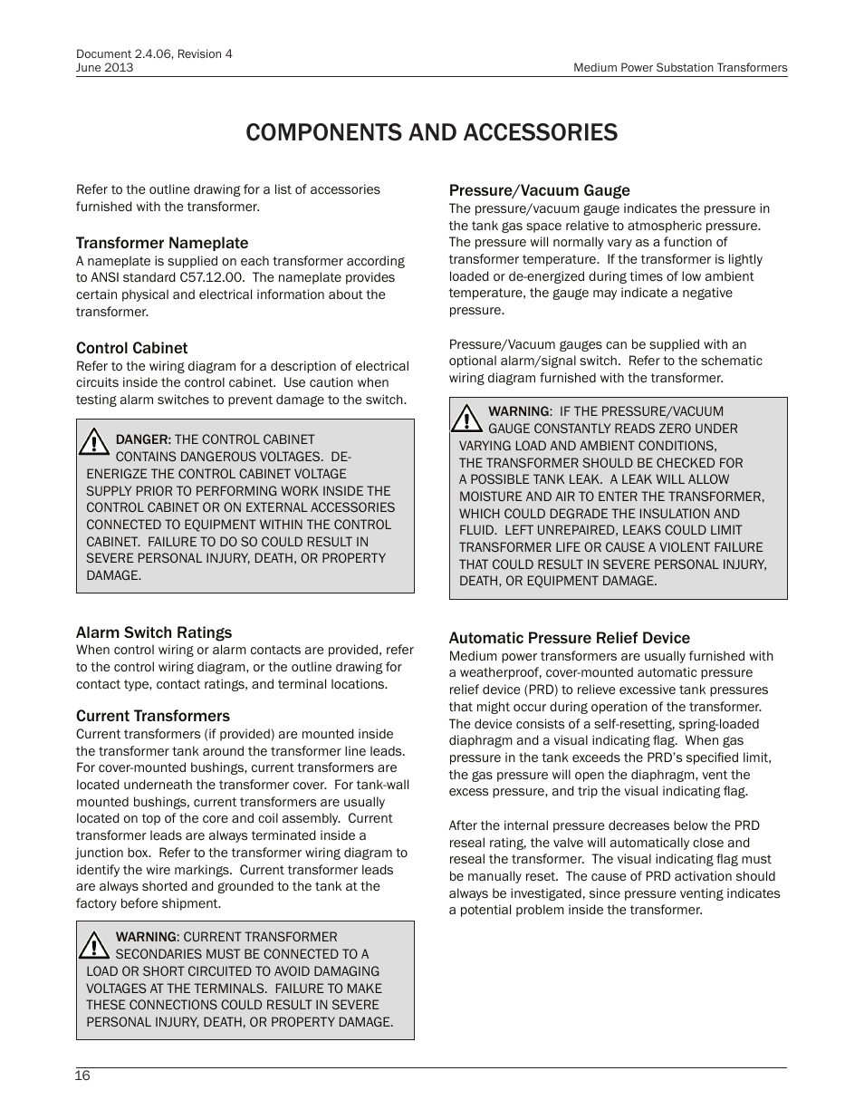 Components and accessories | Howard Medium Power Substation User Manual | Page 16 / 24