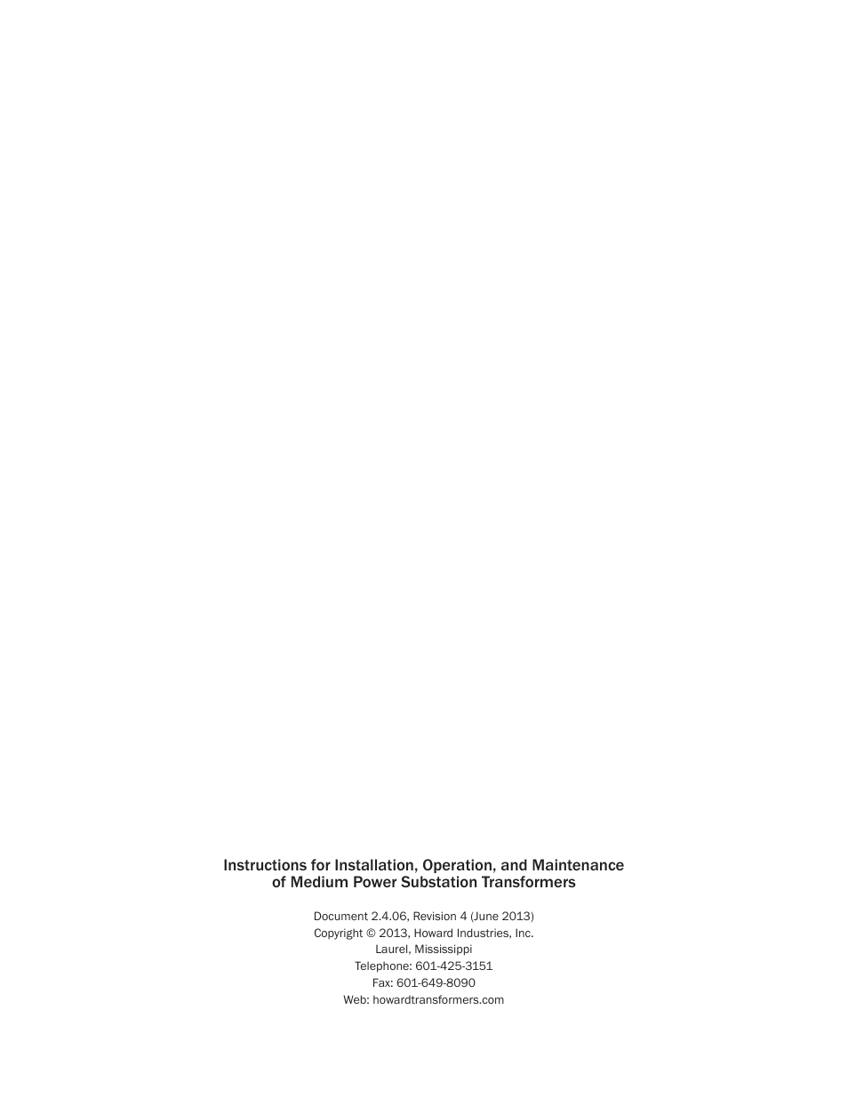 Howard Medium Power Substation User Manual | Page 24 / 24