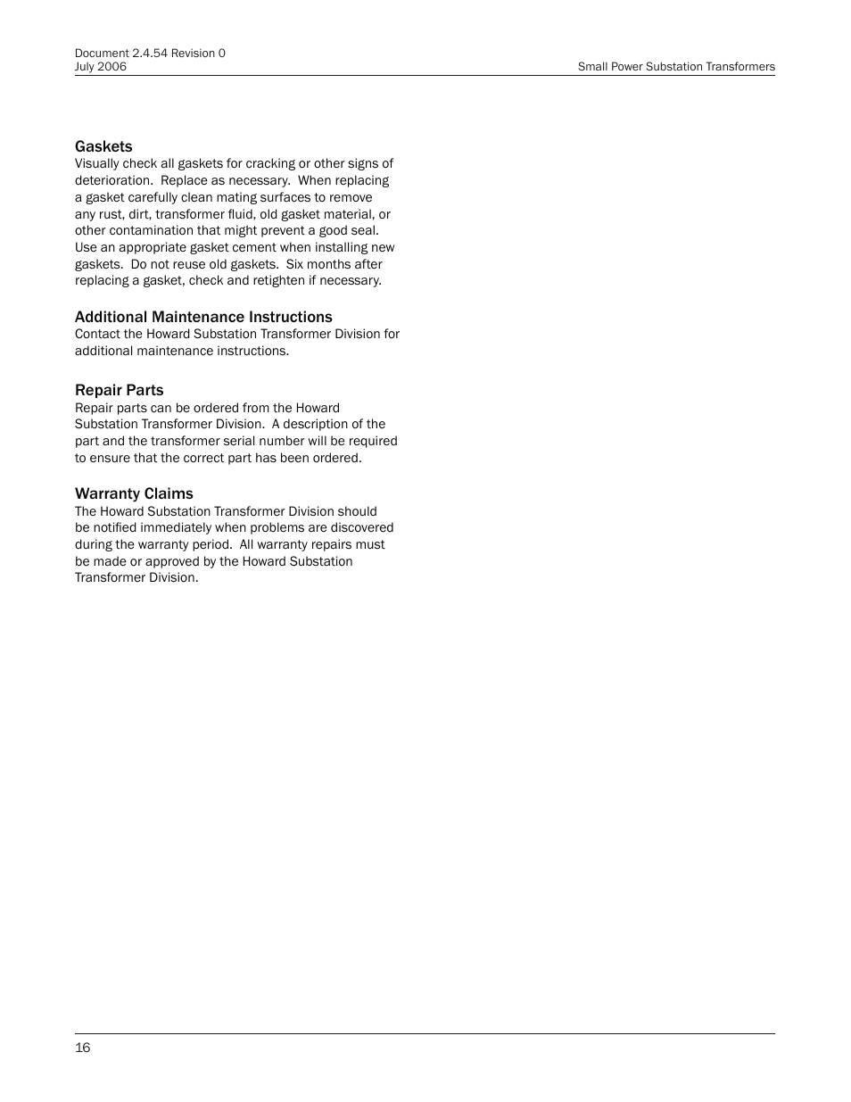 Howard Small Power User Manual | Page 16 / 18