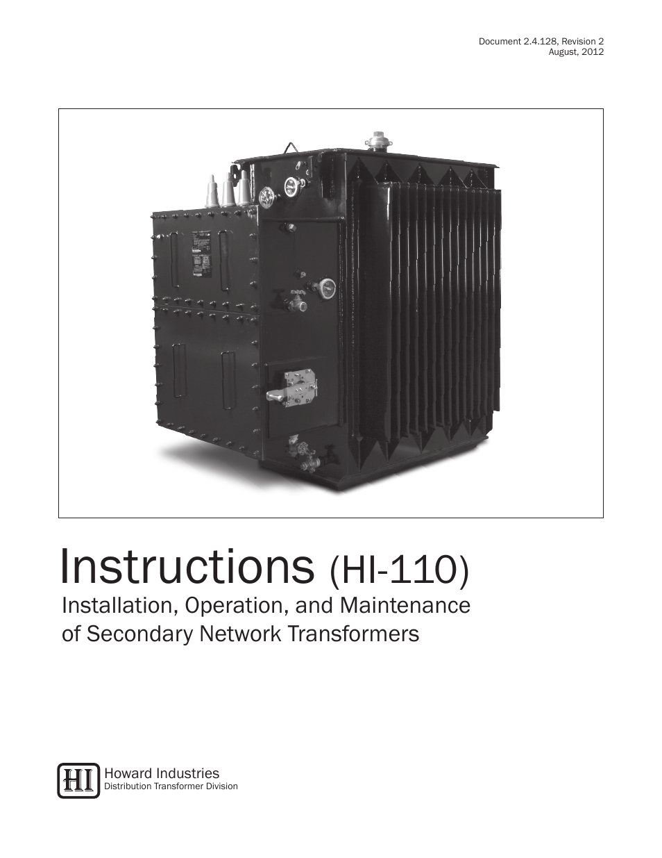 Howard HI-110 Network Transformer User Manual | 28 pages