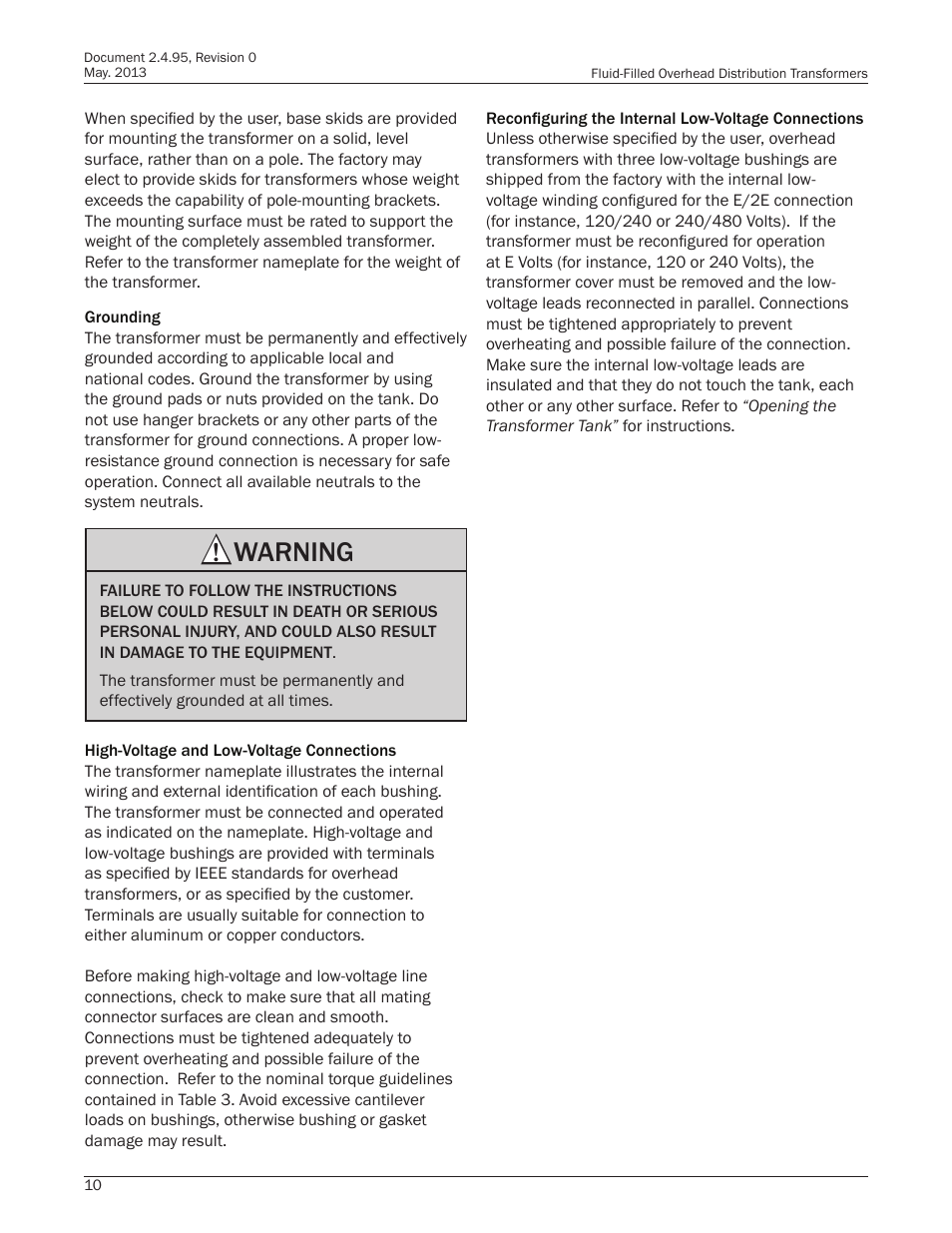 Warning | Howard HI-102 Overhead Transformer User Manual | Page 10 / 32