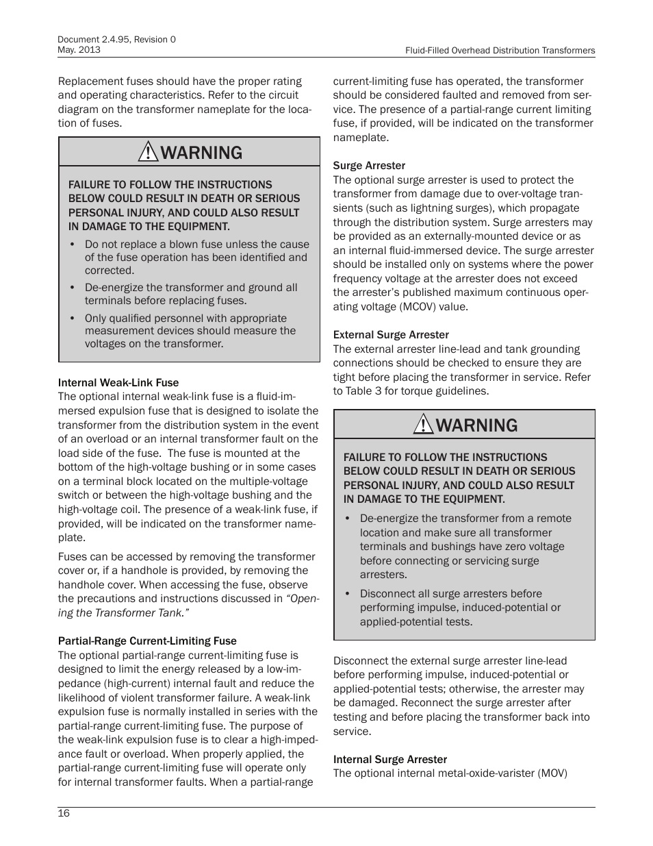 Warning | Howard HI-102 Overhead Transformer User Manual | Page 16 / 32