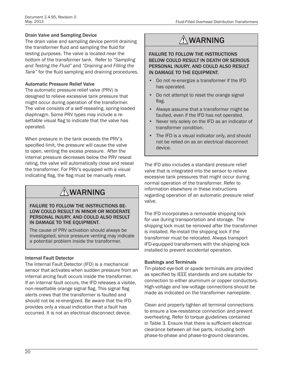Warning | Howard HI-102 Overhead Transformer User Manual | Page 20 / 32
