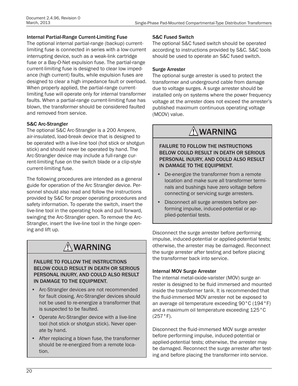 Warning | Howard HI-104 Single-Phase Pad Transformer User Manual | Page 20 / 36