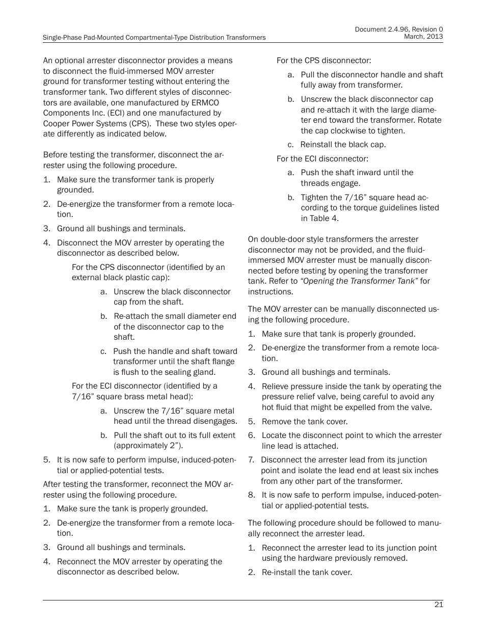Howard HI-104 Single-Phase Pad Transformer User Manual | Page 21 / 36