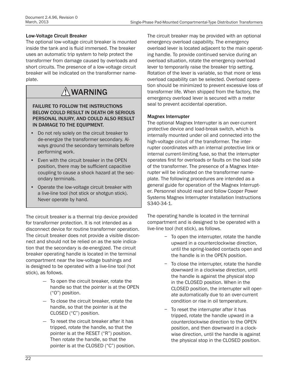 Warning | Howard HI-104 Single-Phase Pad Transformer User Manual | Page 22 / 36