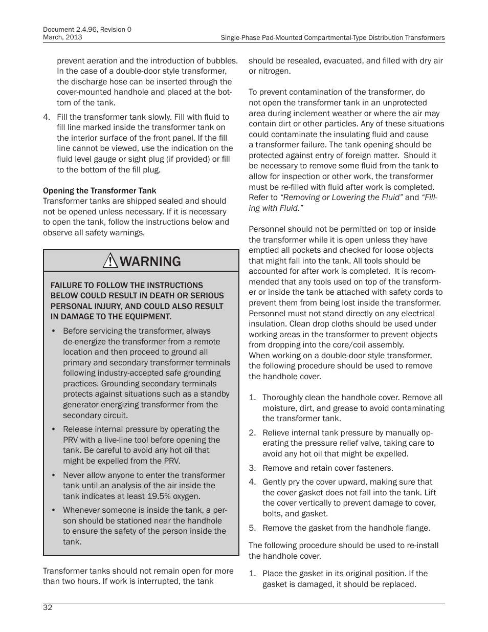 Warning | Howard HI-104 Single-Phase Pad Transformer User Manual | Page 32 / 36