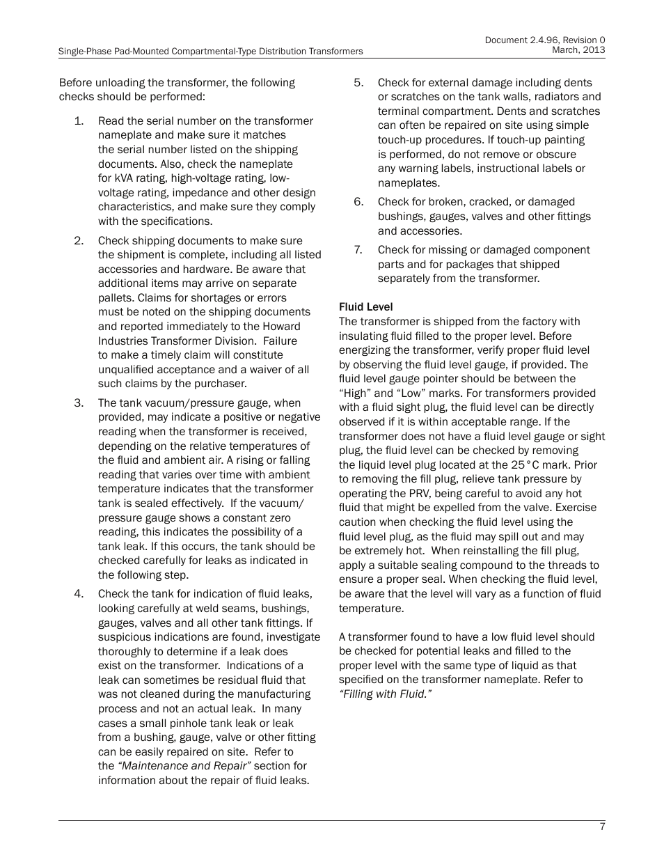 Howard HI-104 Single-Phase Pad Transformer User Manual | Page 7 / 36