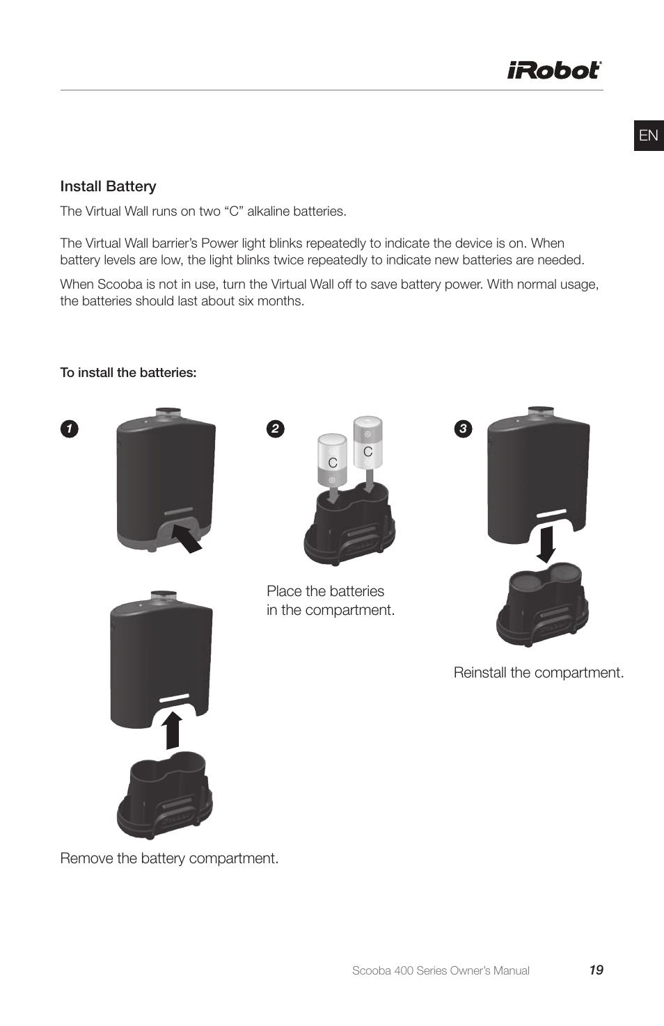 iRobot Scooba 400 Series User Manual | Page 19 / 32