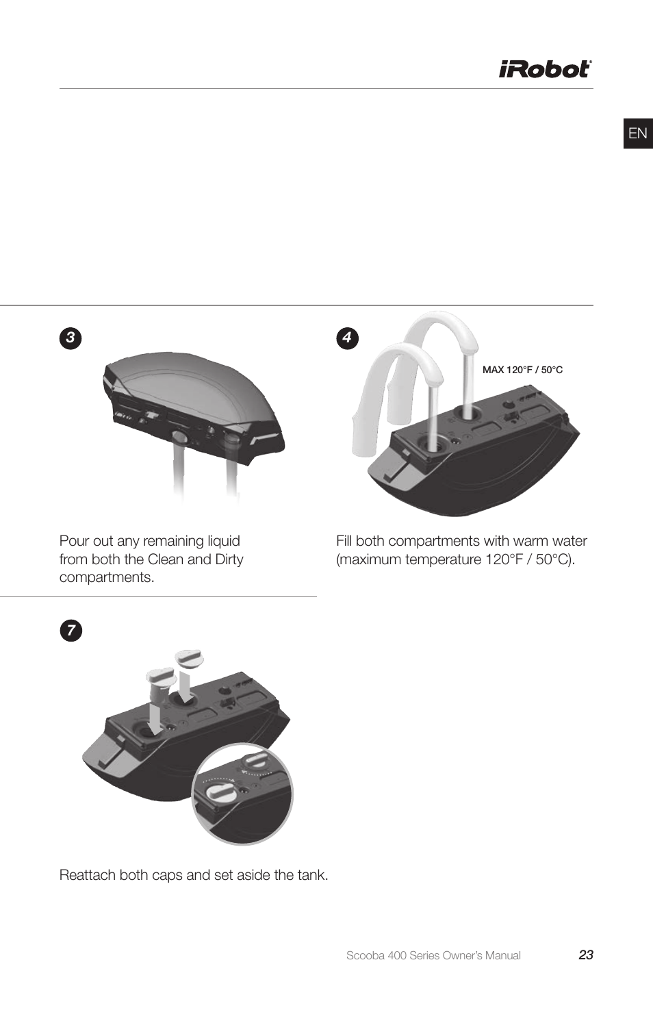 iRobot Scooba 400 Series User Manual | Page 23 / 32