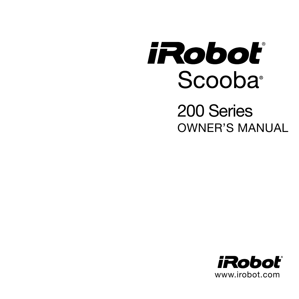 iRobot Scooba 200 Series User Manual | 17 pages