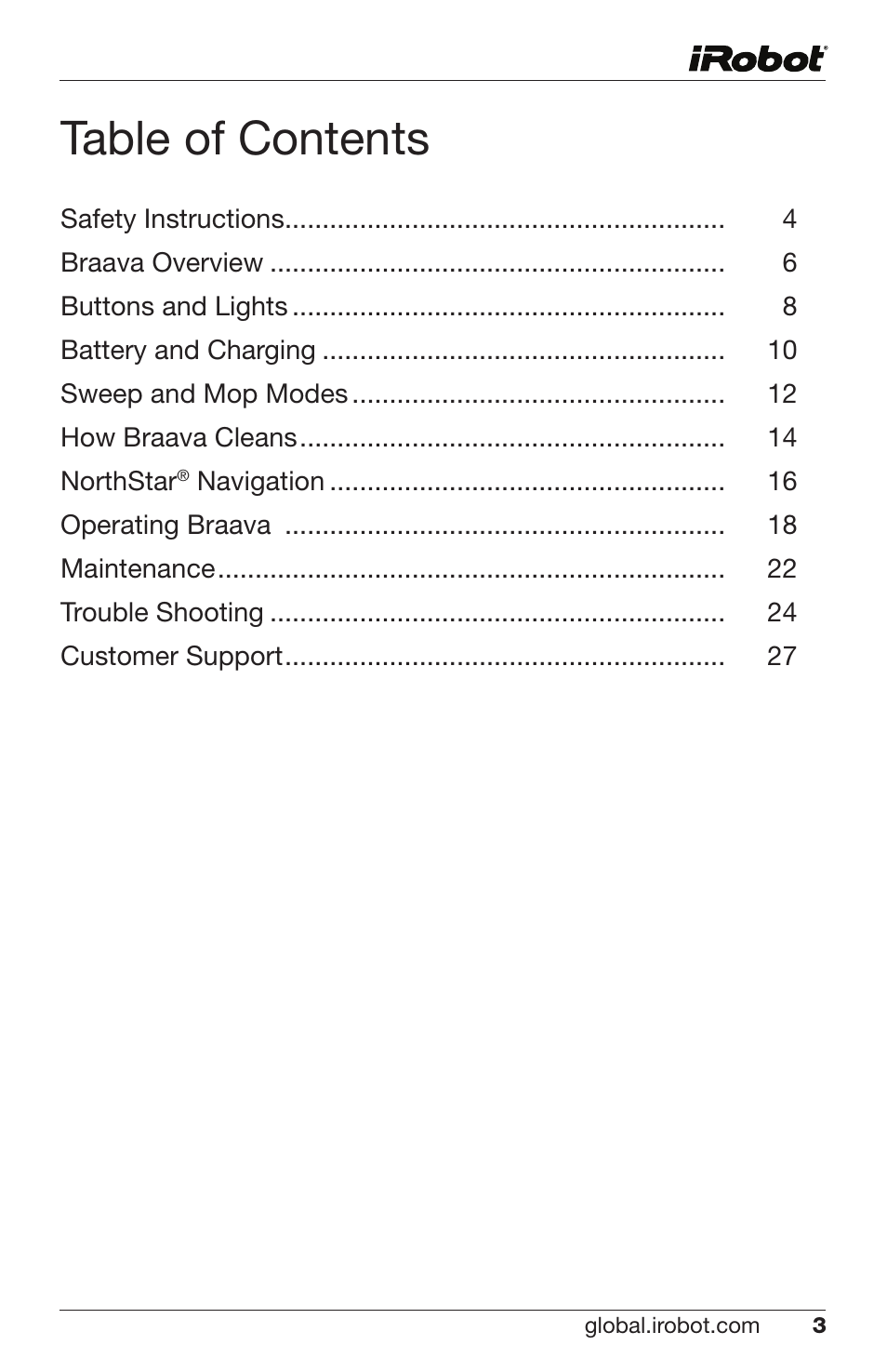 iRobot Braava 300 Series User Manual | Page 3 / 28