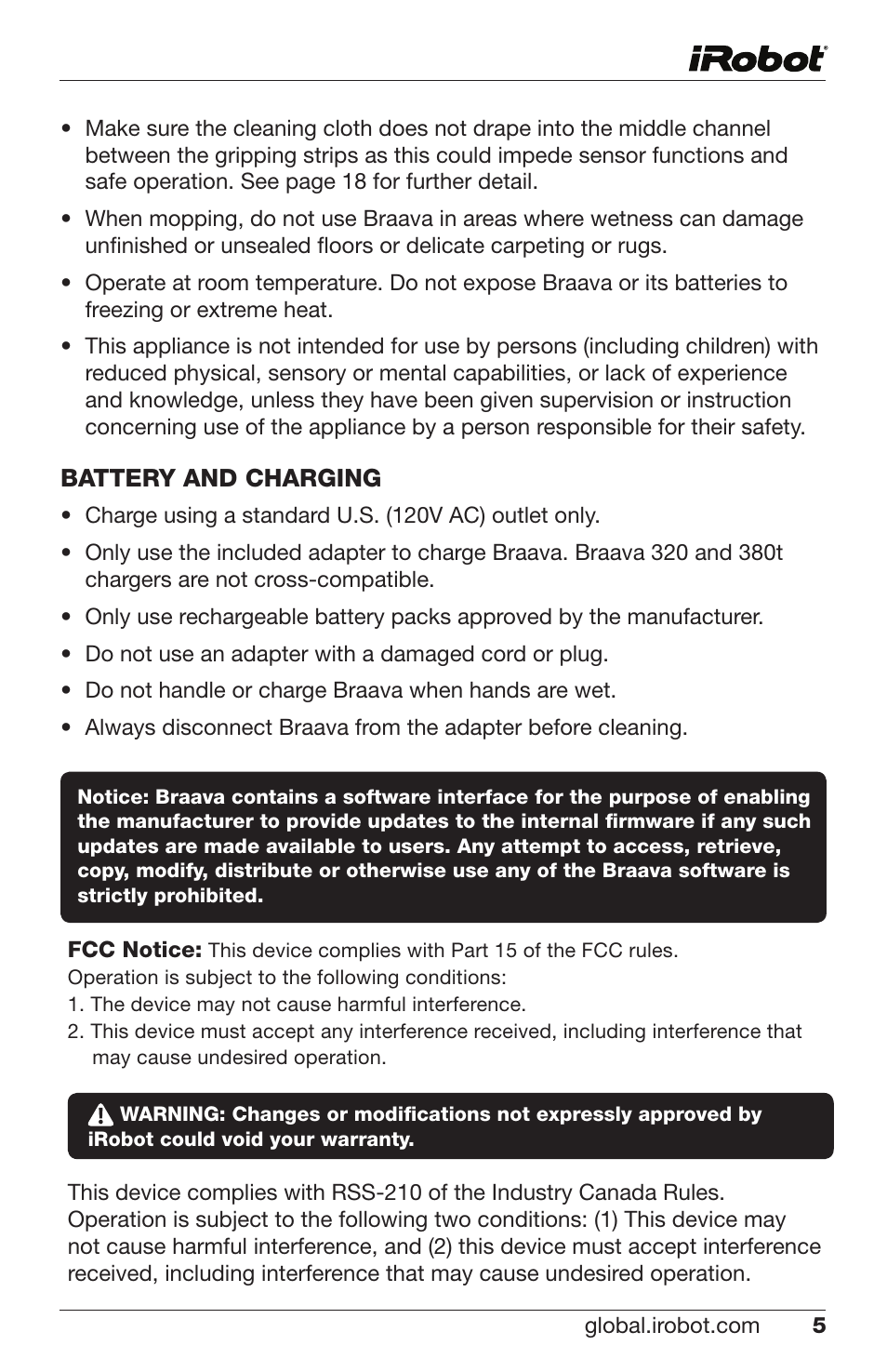 iRobot Braava 300 Series User Manual | Page 5 / 28