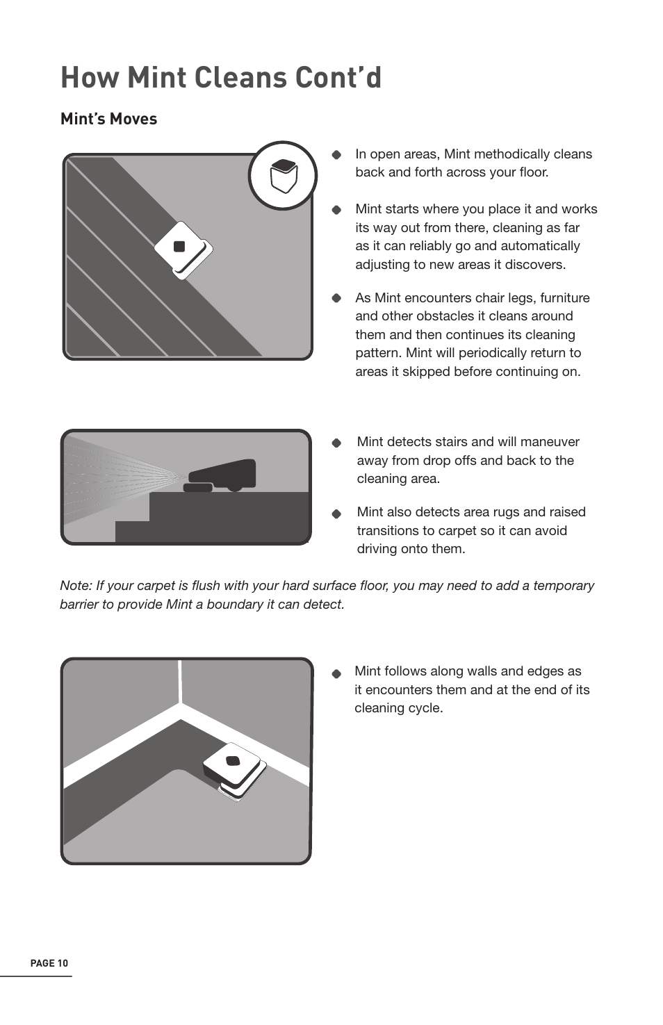 How mint cleans cont’d | iRobot Mint 4200 User Manual | Page 10 / 84