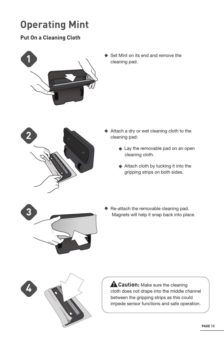 Operating mint | iRobot Mint 4200 User Manual | Page 13 / 84