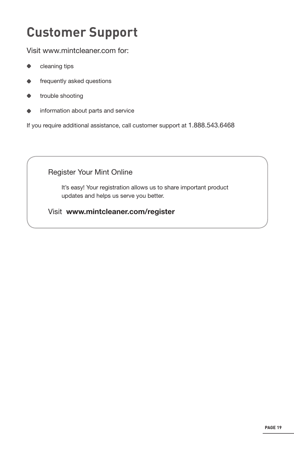 Customer support | iRobot Mint 4200 User Manual | Page 19 / 84