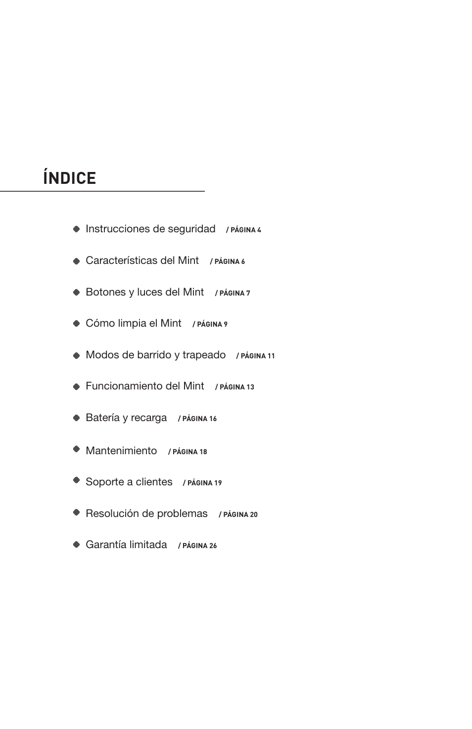 Índice | iRobot Mint 4200 User Manual | Page 31 / 84