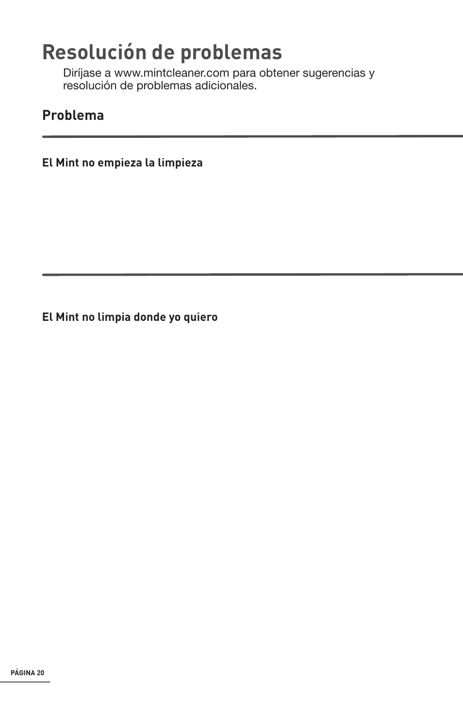 Resolución de problemas | iRobot Mint 4200 User Manual | Page 48 / 84