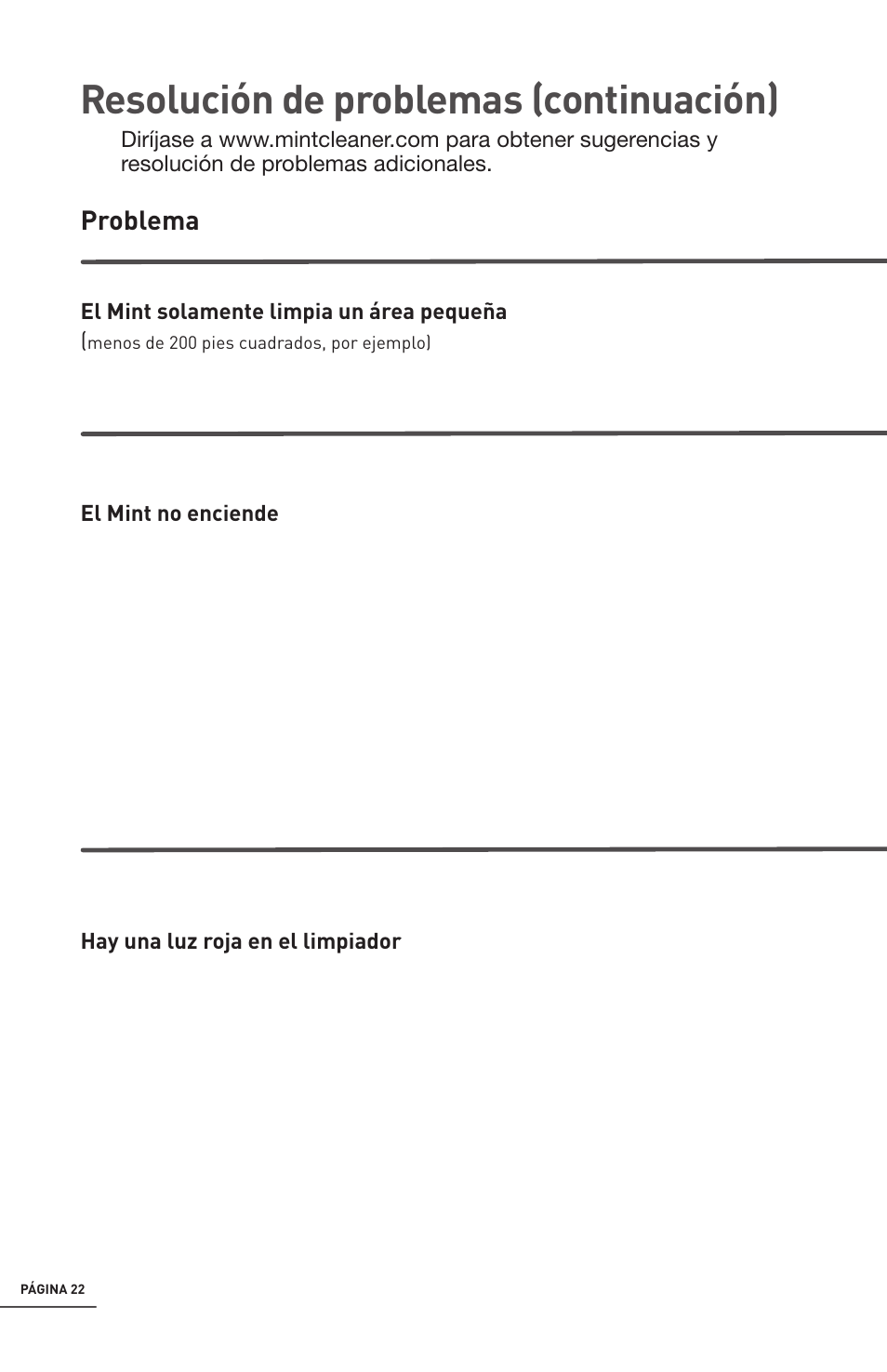 Resolución de problemas (continuación) | iRobot Mint 4200 User Manual | Page 50 / 84