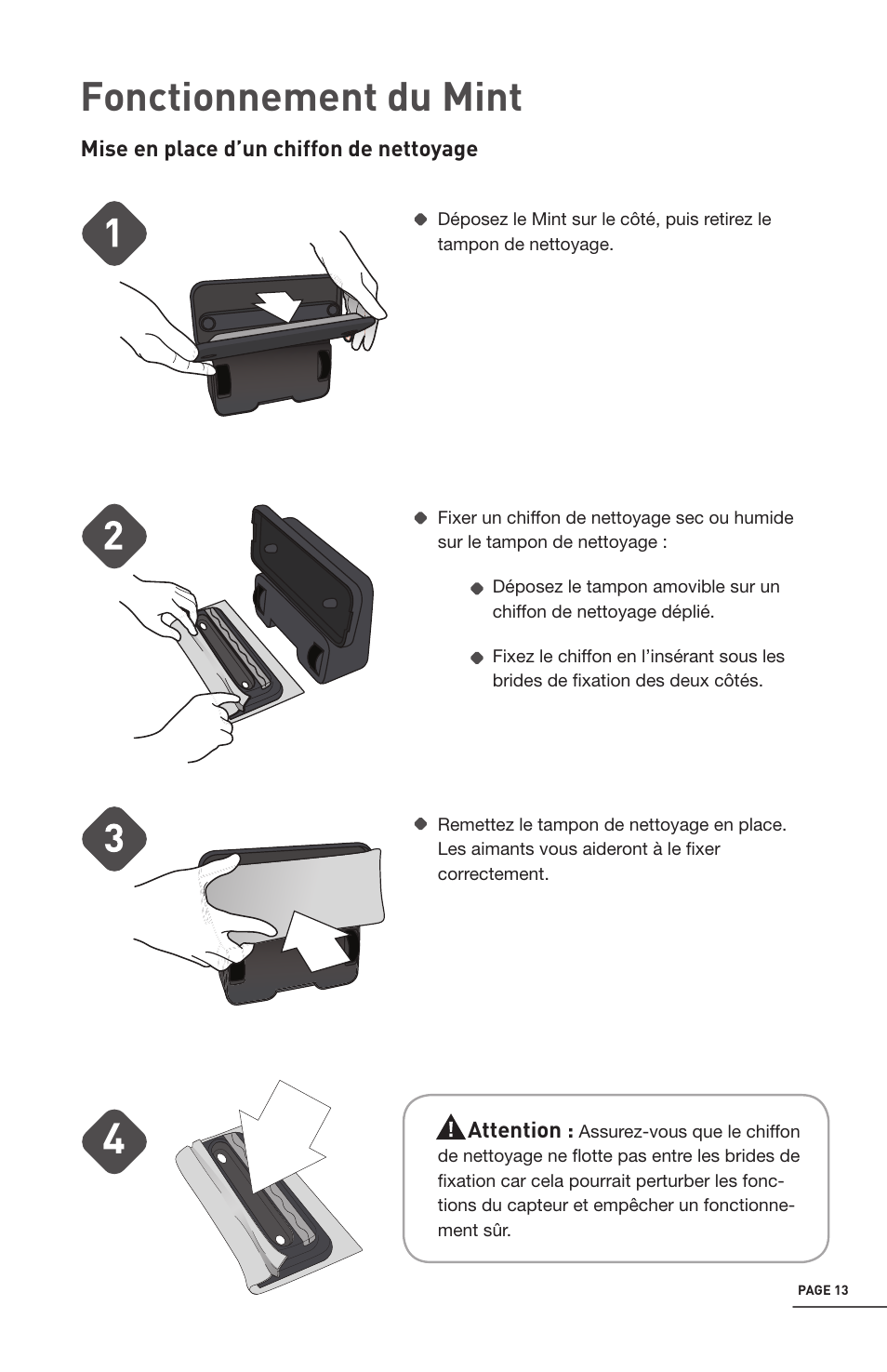 Fonctionnement du mint | iRobot Mint 4200 User Manual | Page 69 / 84