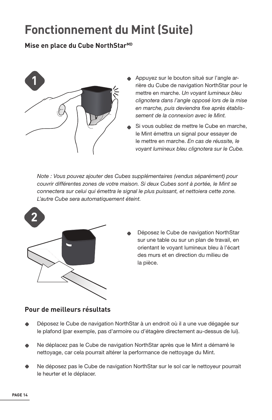 Fonctionnement du mint (suite) | iRobot Mint 4200 User Manual | Page 70 / 84