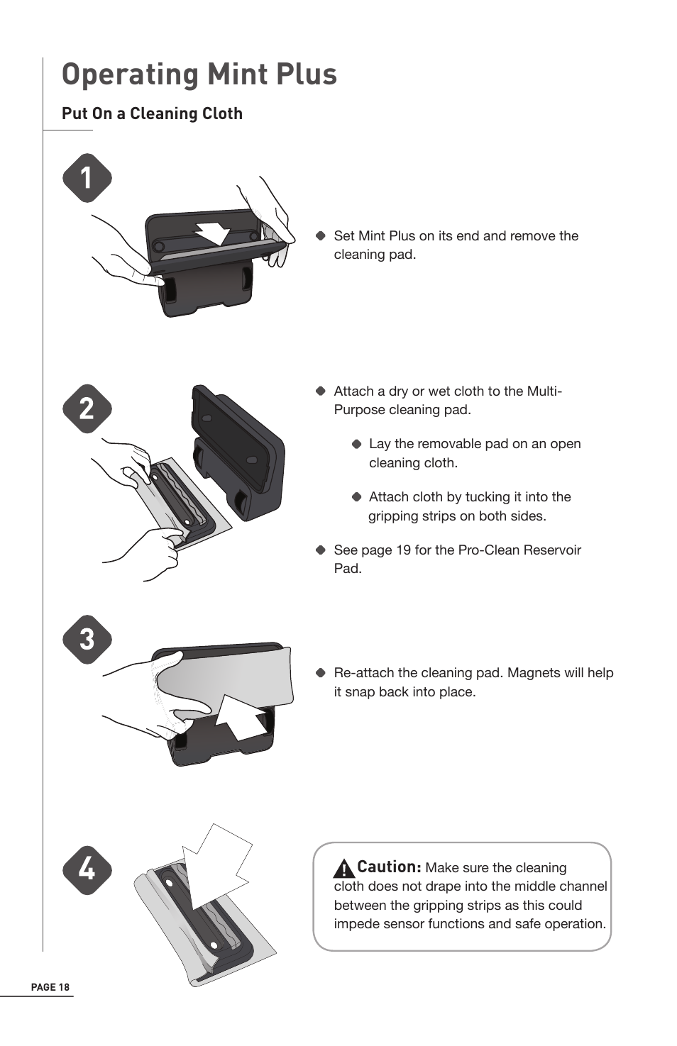 Operating mint plus | iRobot Mint 5200 User Manual | Page 18 / 40