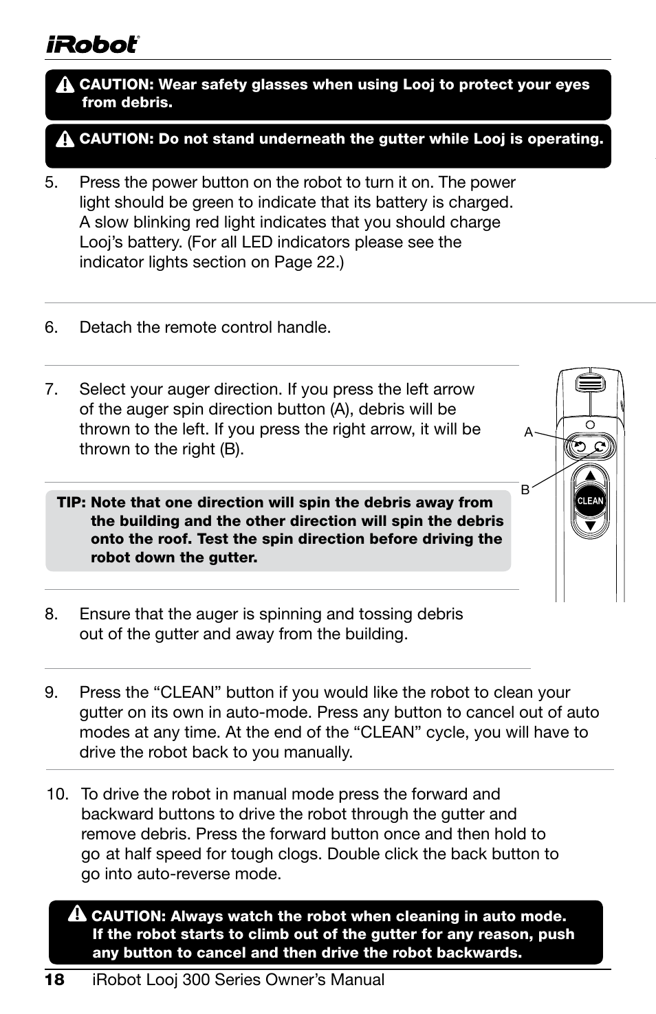 iRobot Looj 330 User Manual | Page 18 / 28