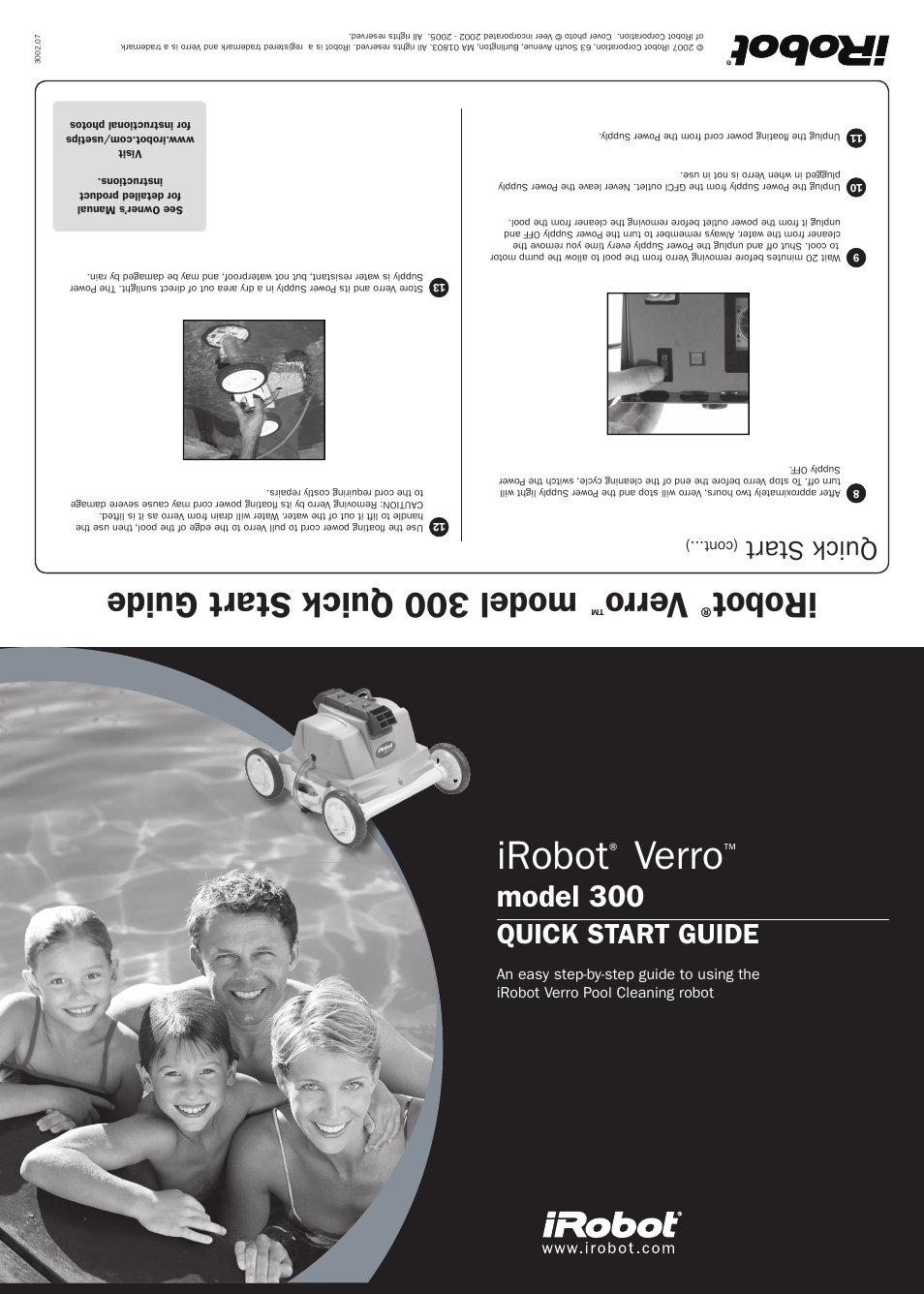 Verro_300_quickstart_guide, Irobot, Verro | Ver ro, Model 300 quick start guide, Model 300, Quick start guide, Quick start, Cont...) | iRobot Verro 300 User Manual | Page 29 / 31