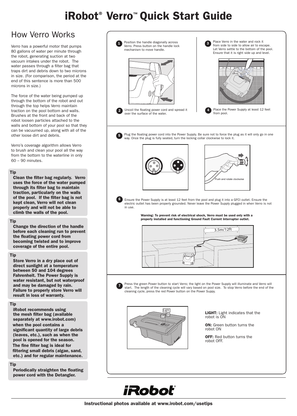 Irobot, Verro, Quick start guide | How verro works | iRobot Verro 600 User Manual | Page 24 / 25