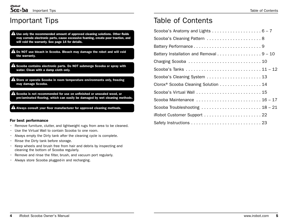 iRobot Scooba 390 Series User Manual | Page 18 / 28