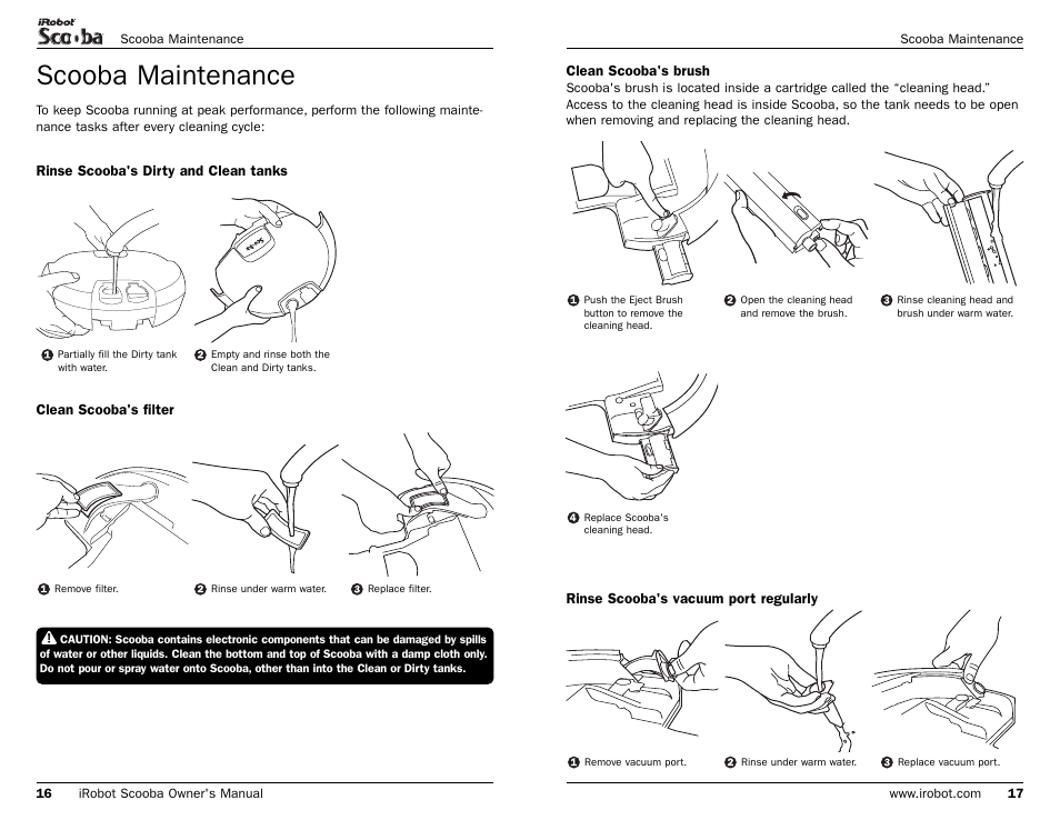 Scooba maintenance | iRobot Scooba 390 Series User Manual | Page 24 / 28