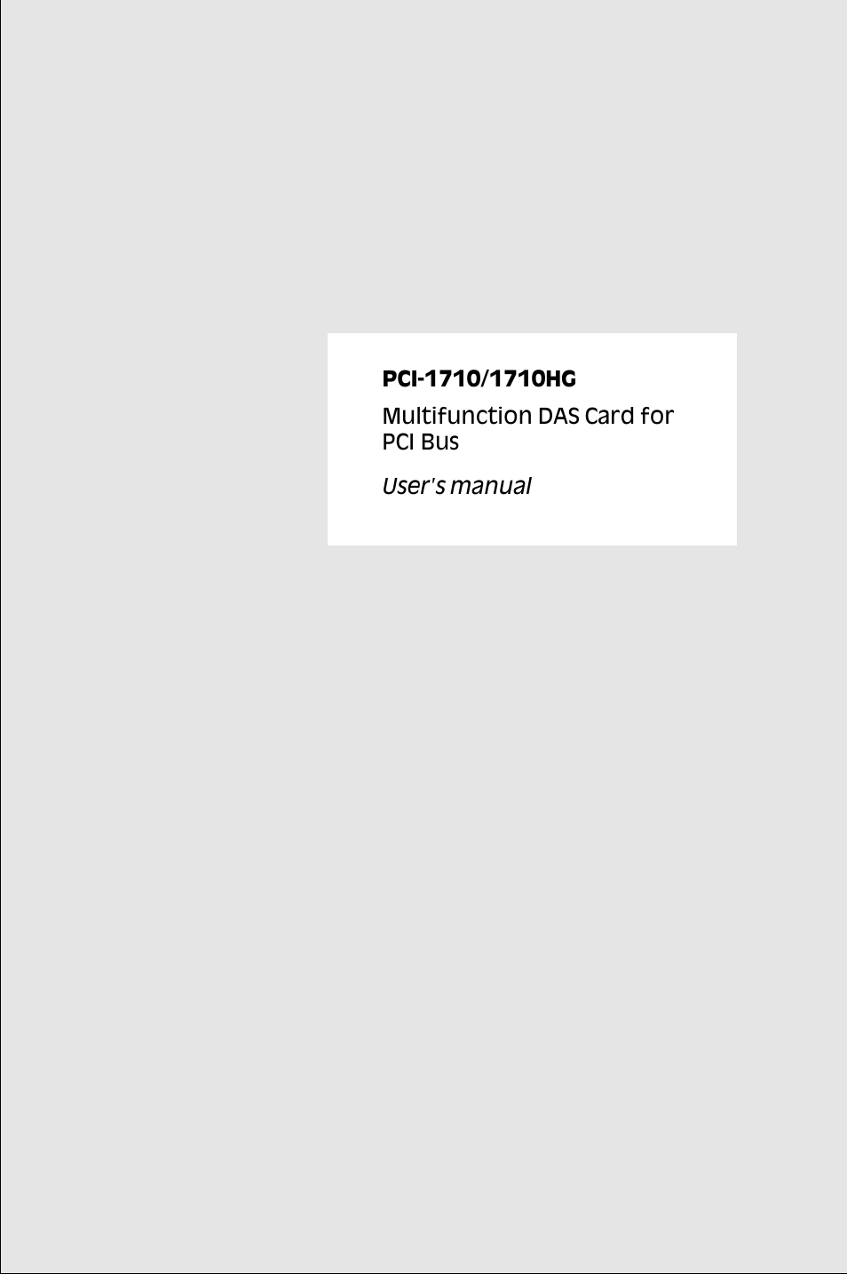 Advantech PCI-1710 User Manual | 64 pages