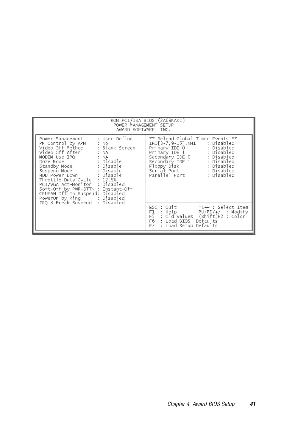 5 power management setup, Figure 4-5: power management setup | Advantech PCM-9570/S 2006957006 5th Edition User Manual | Page 53 / 128