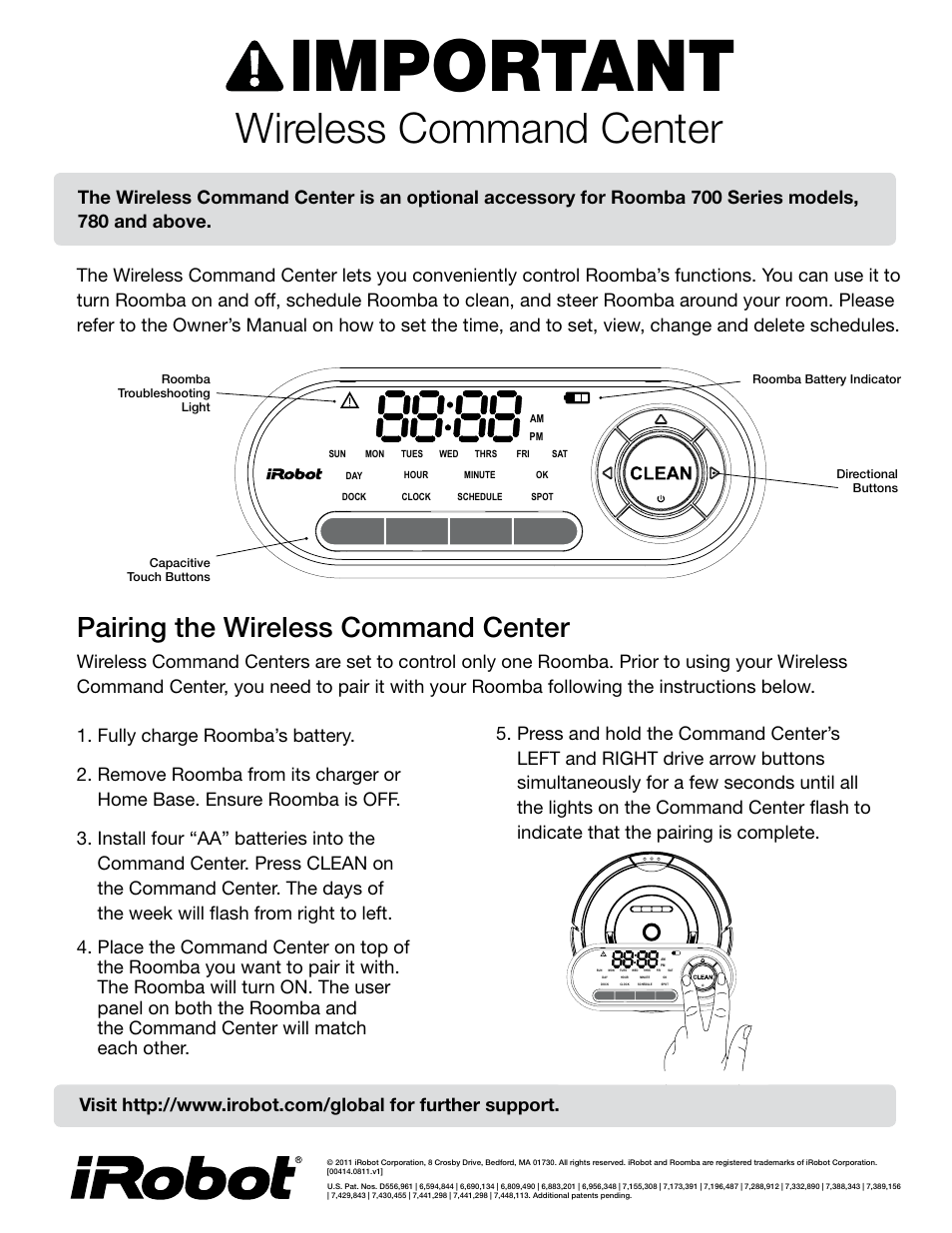 iRobot Roomba 790 User Manual | 1 page