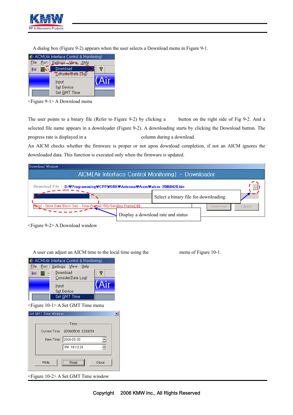 Download, Set time, Confidential | KMW Communications AICM User Manual | Page 14 / 17