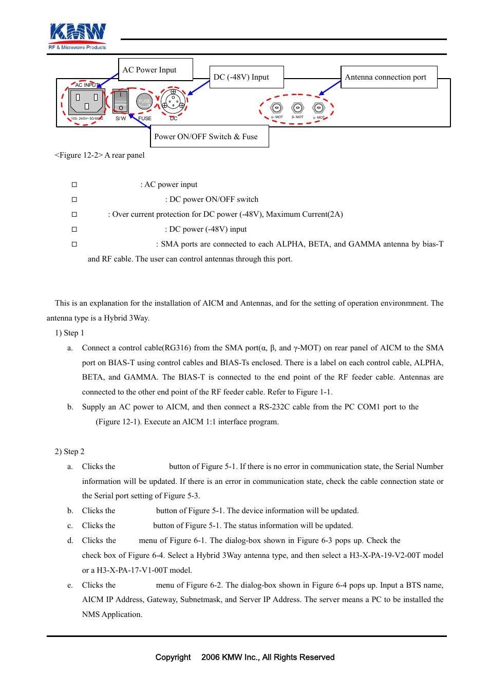 An installation of aicm and antennas, Confidential | KMW Communications AICM User Manual | Page 16 / 17