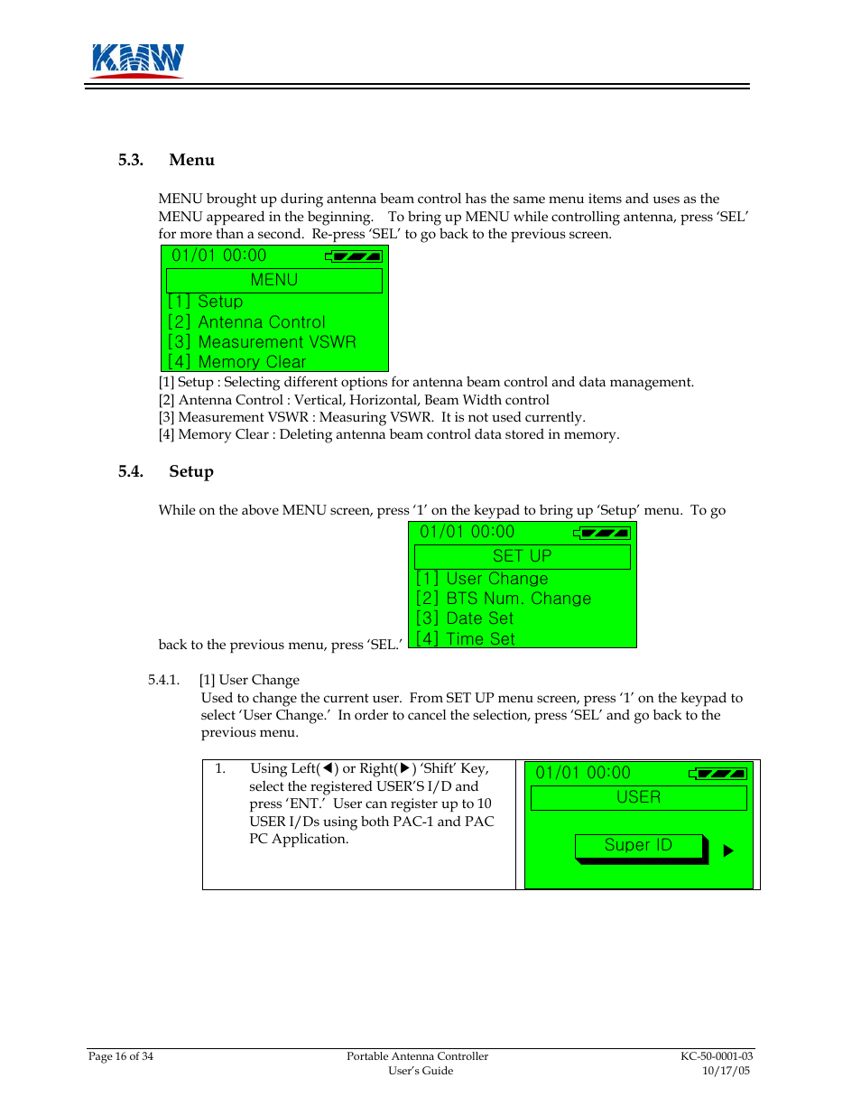 KMW Communications PAC-I User Manual | Page 17 / 34