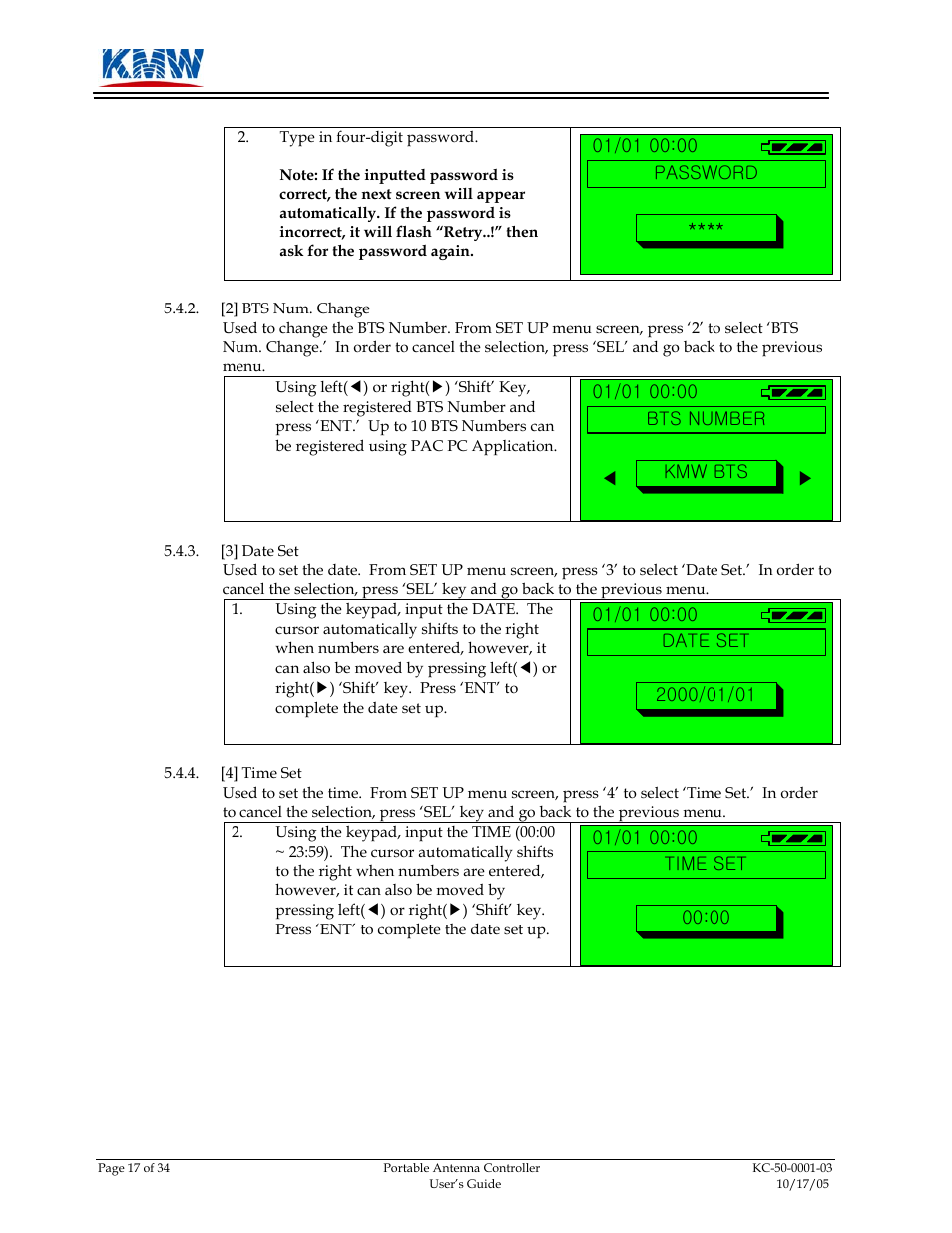 KMW Communications PAC-I User Manual | Page 18 / 34