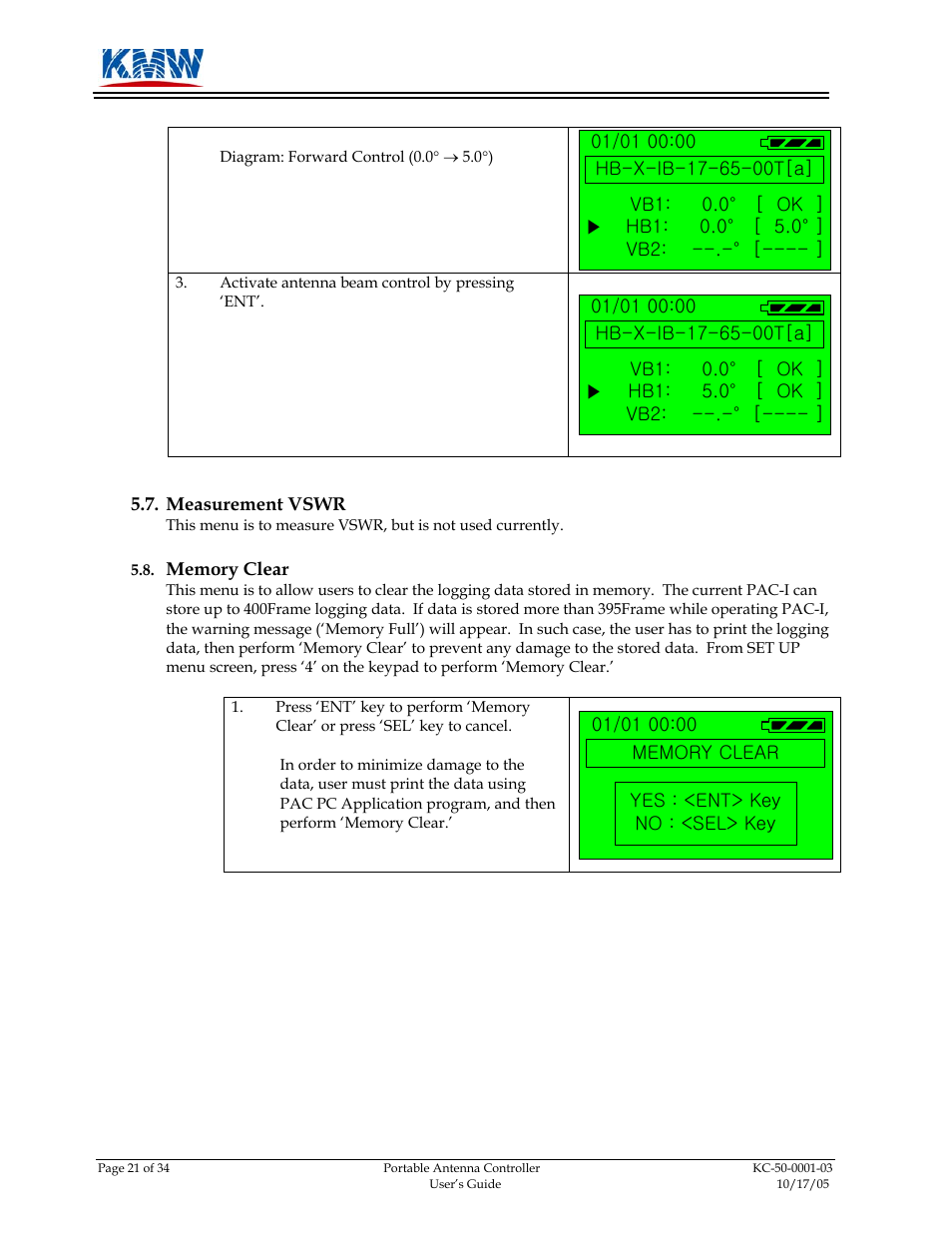 KMW Communications PAC-I User Manual | Page 22 / 34