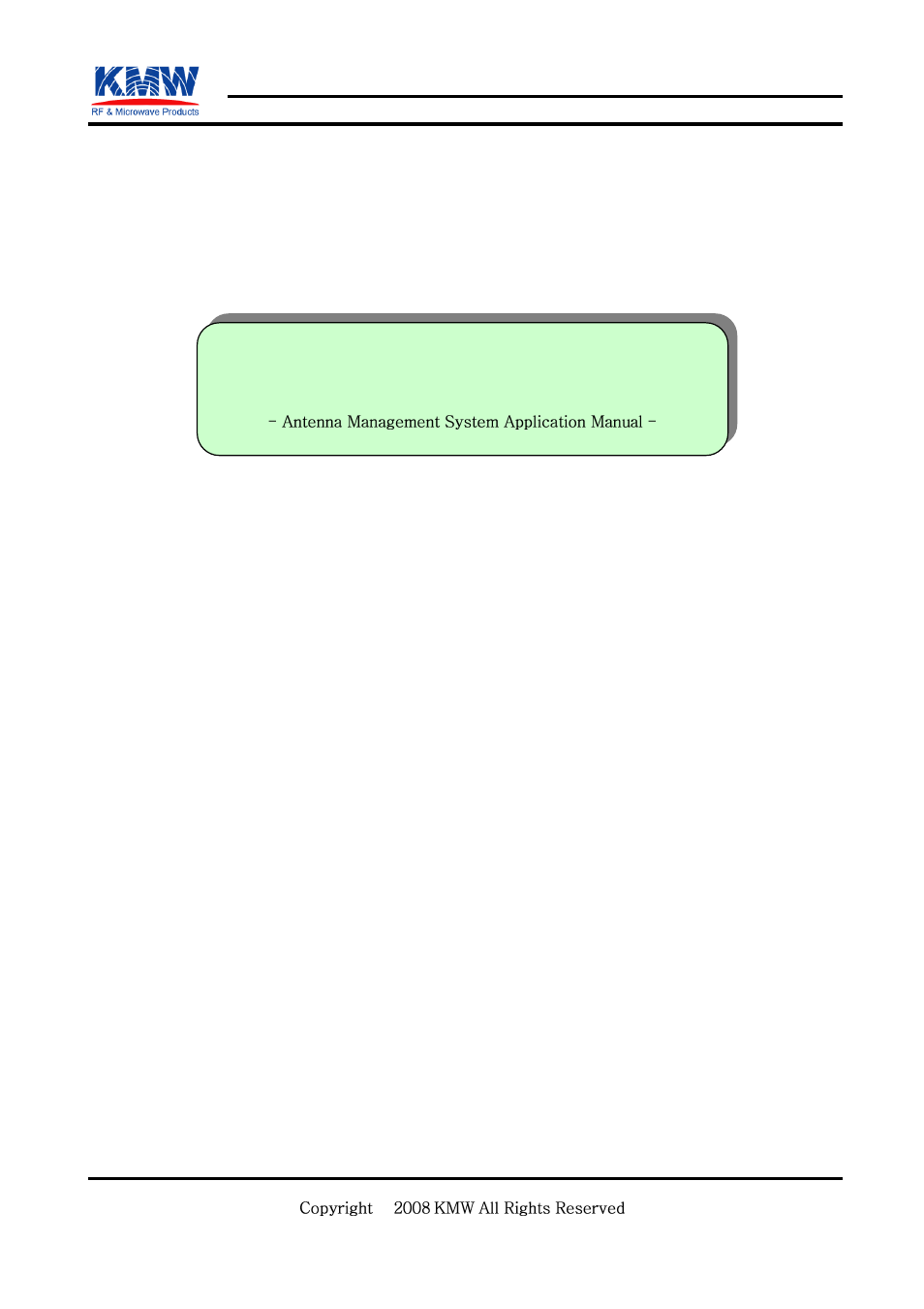 KMW Communications AMS Lite User Manual | 30 pages