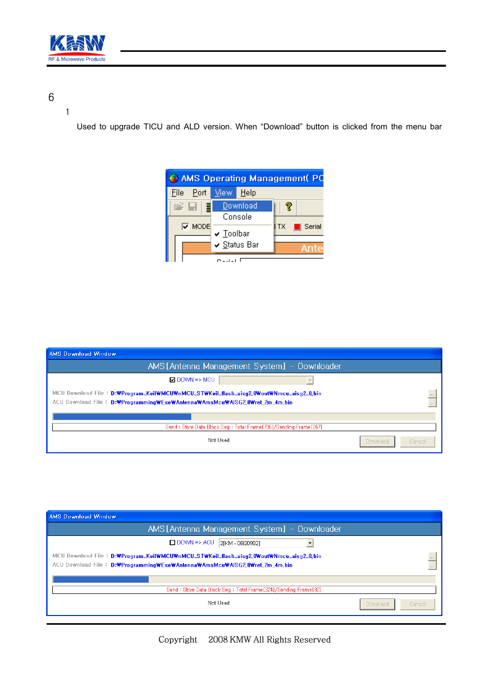 Functions, Download, Confidential | KMW Communications AMS Lite User Manual | Page 14 / 30