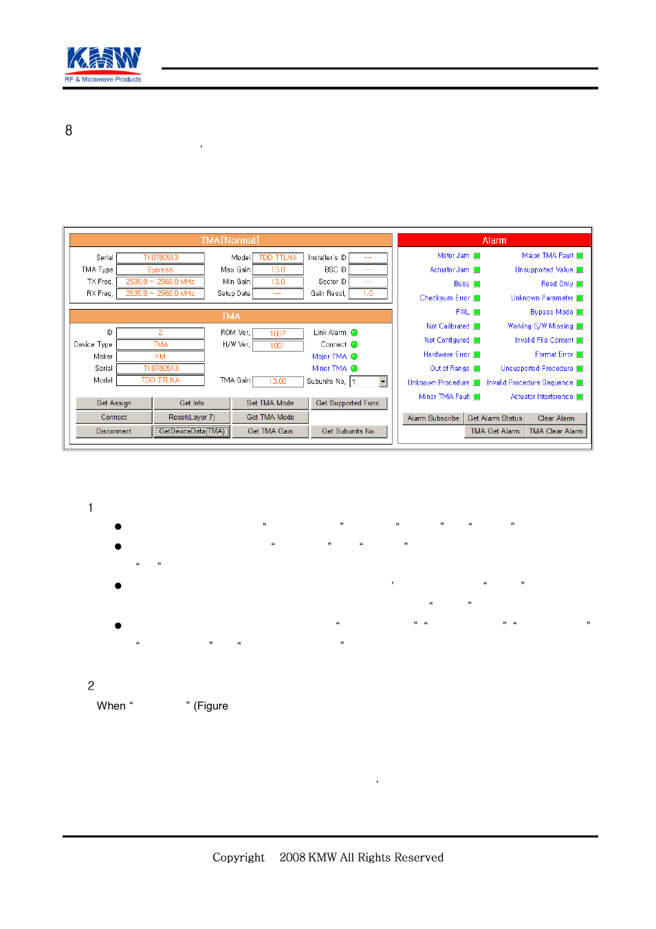Ald control method (refer to aisg v2.0), Procedure (refer to aisg v2.0 document), Set assign | Confidential | KMW Communications AMS Lite User Manual | Page 22 / 30