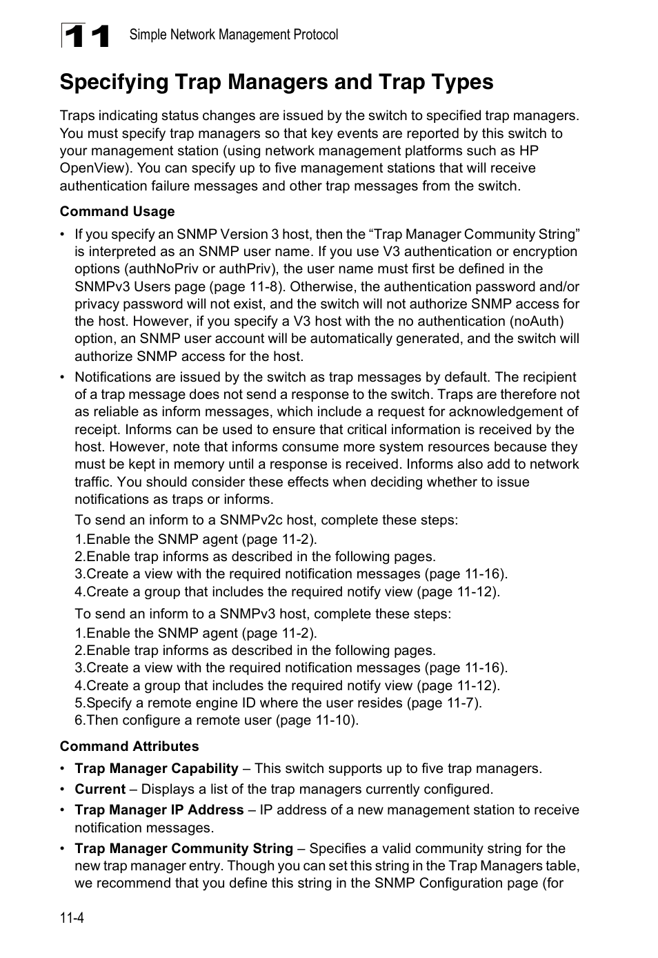 Specifying trap managers and trap types | Accton Technology ES4524D User Manual | Page 104 / 588